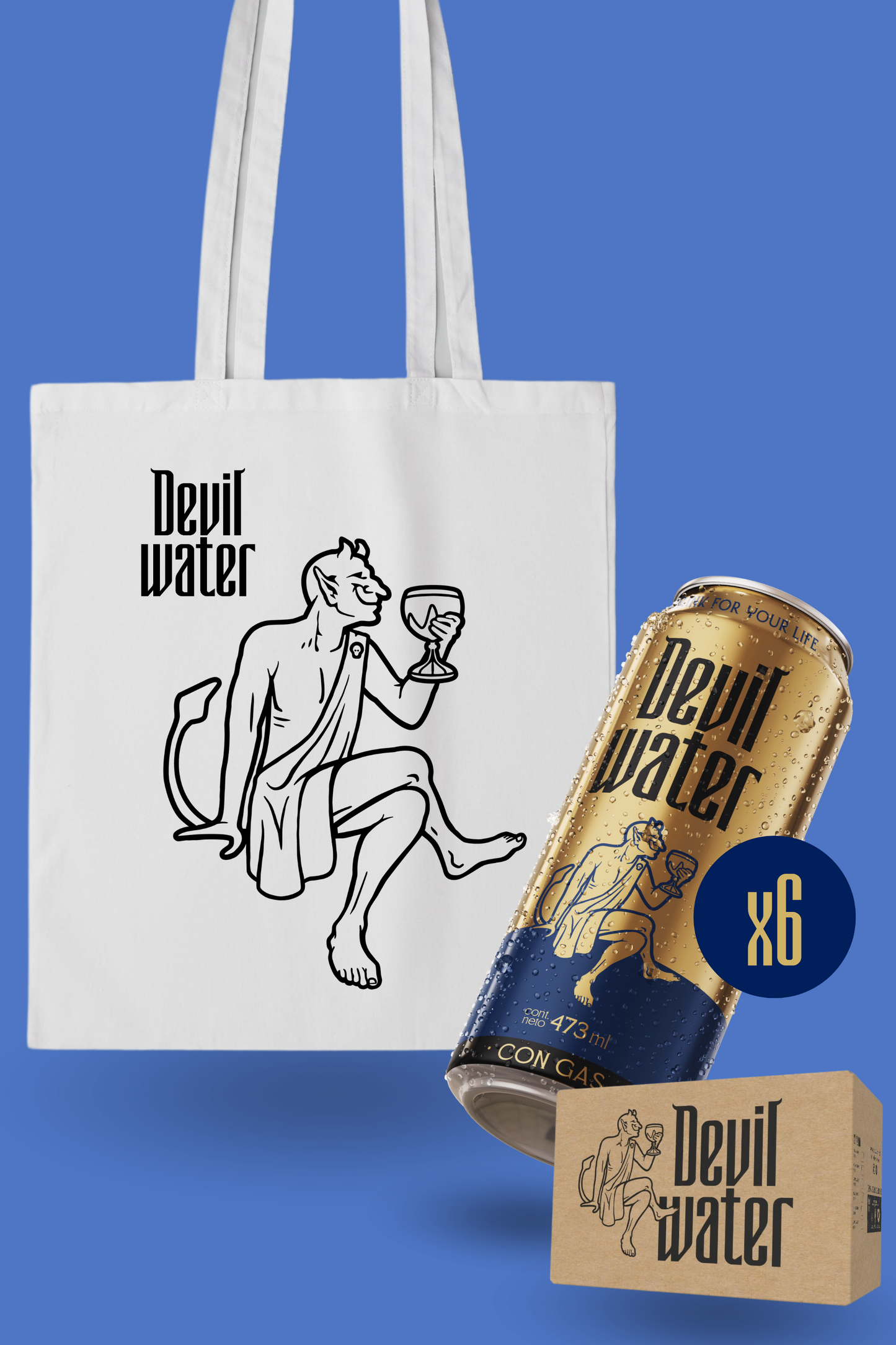 Devil's Bag + caja 6 latas agua